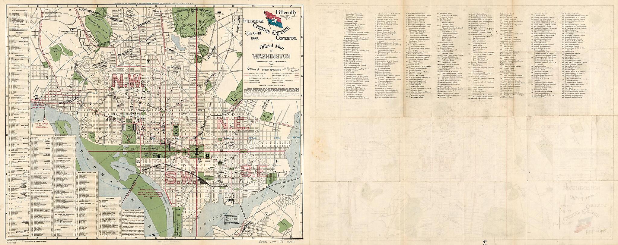 This old map of 13, from 1896 was created by International Christian Endeavor Convention, Wm. B. (William B.) Robison, Anson S. Taylor, United Society of Christian Endeavor. Committee of &