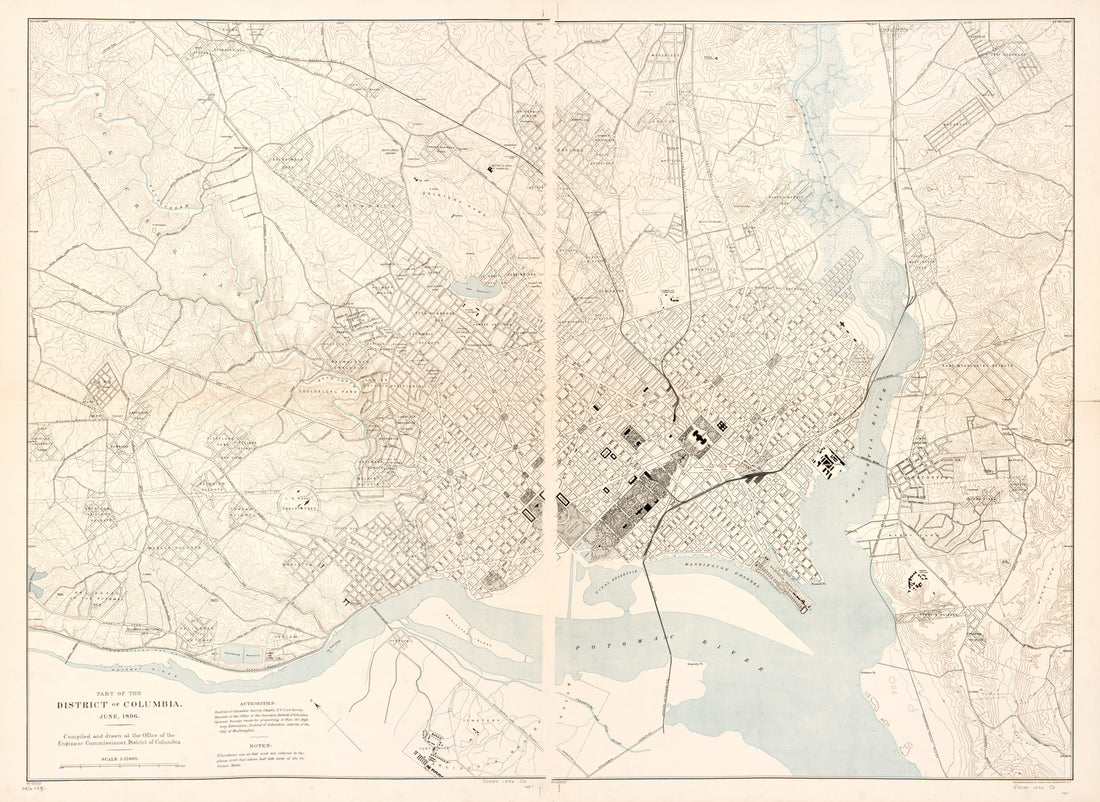This old map of Part of the District of Columbia : June from 1896 was created by Office of the Engineer Commissioner D.C. in 1896