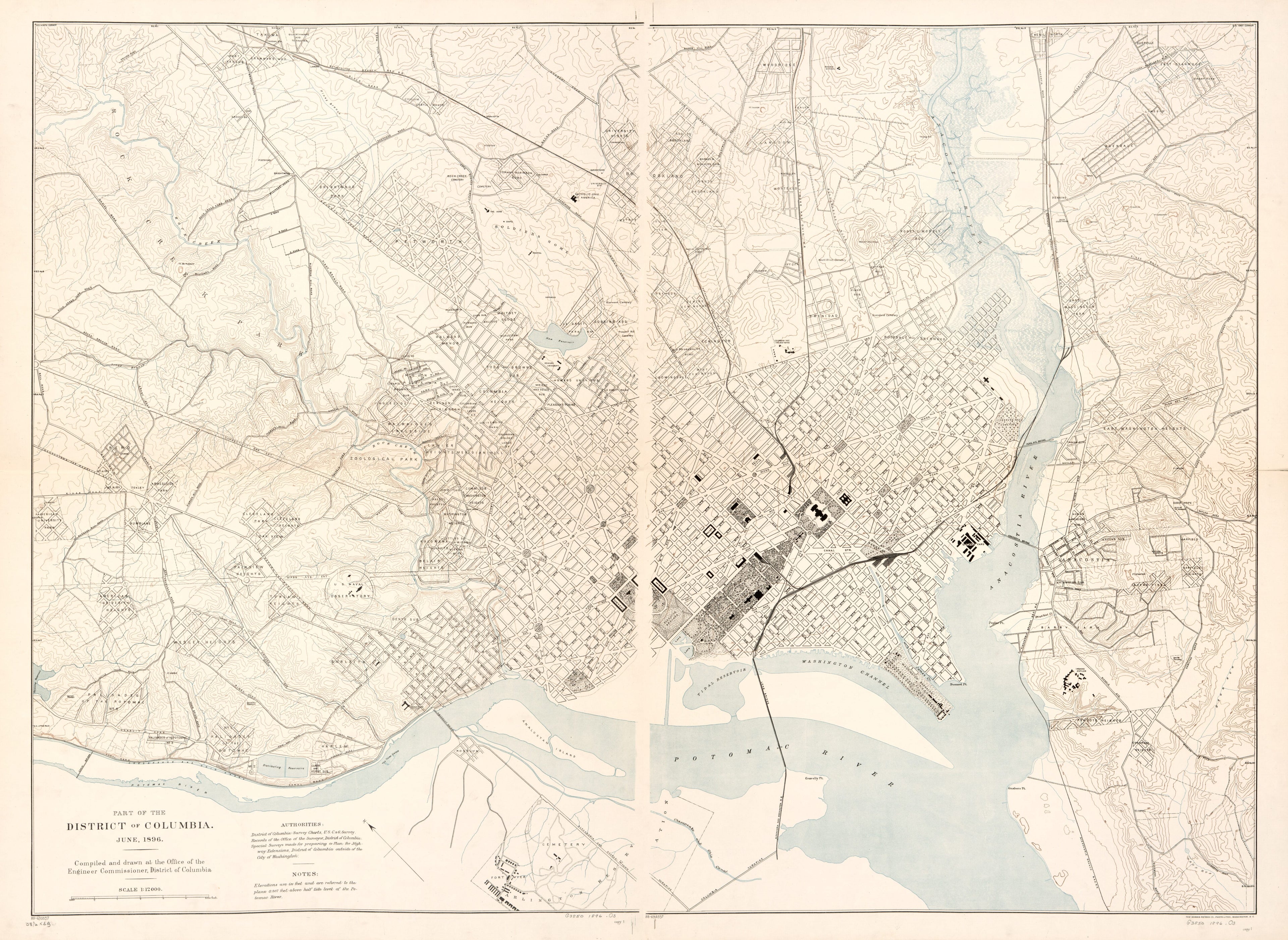 This old map of Part of the District of Columbia : June from 1896 was created by Office of the Engineer Commissioner D.C. in 1896