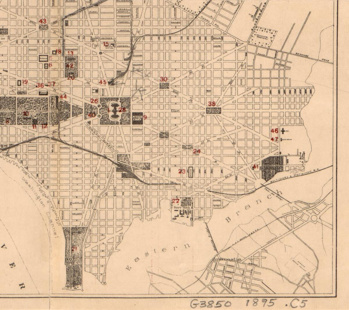 This old map of The City of Washington and Environs : from 1895 was created by  Norris Peters Co in 1895