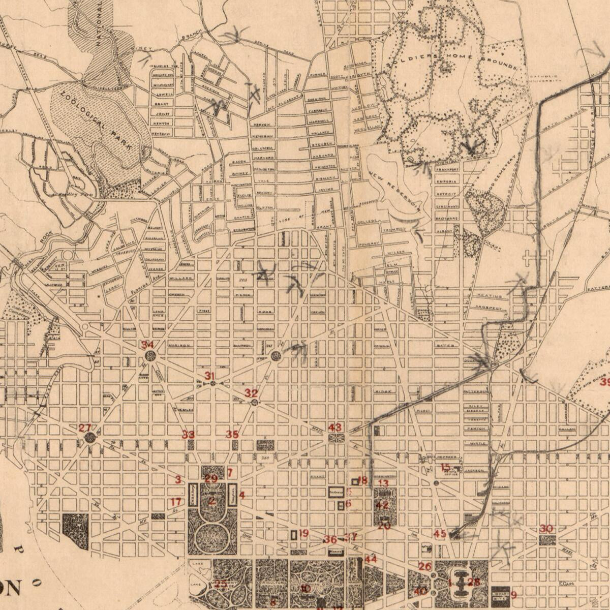 This old map of The City of Washington and Environs : from 1895 was created by  Norris Peters Co in 1895