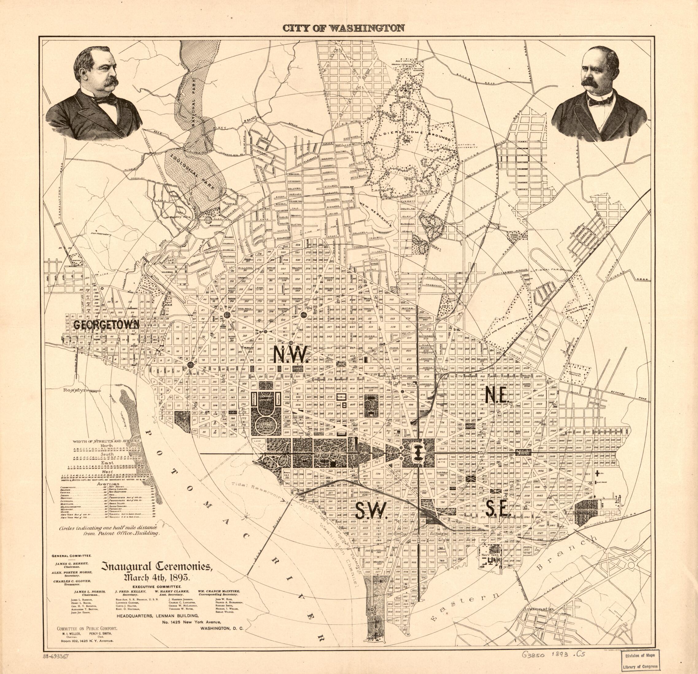 This old map of City of Washington from 1893 was created by Norris Peters Co in 1893
