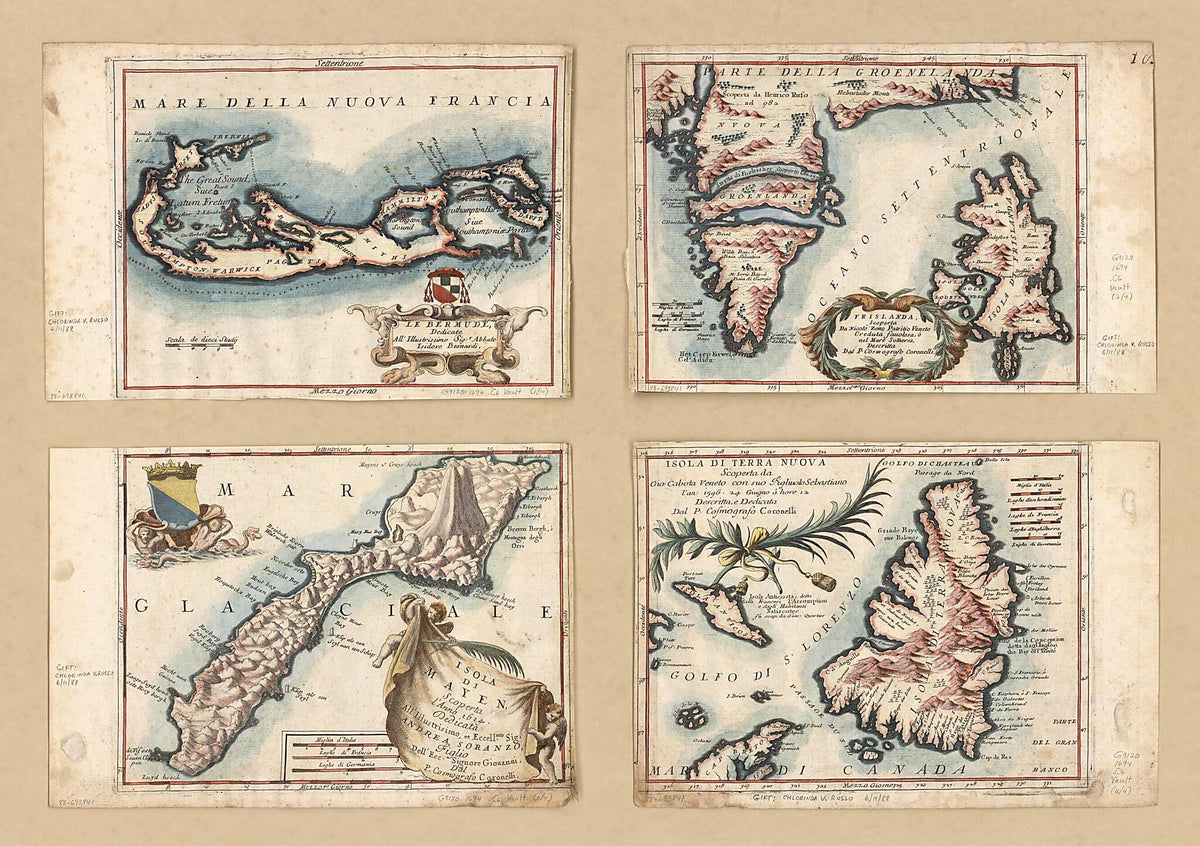 Maps of Bermuda, Iceland, Jan Mayen Island, and Newfoundland 1692 by Relic Map Company