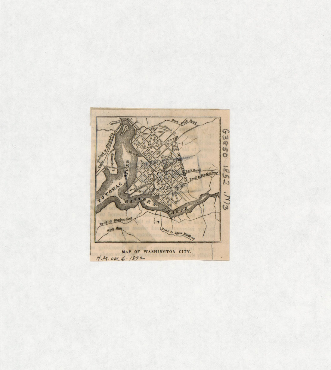 This old map of Map of Washington City from 1852 was created by Harper & Brothers in 1852