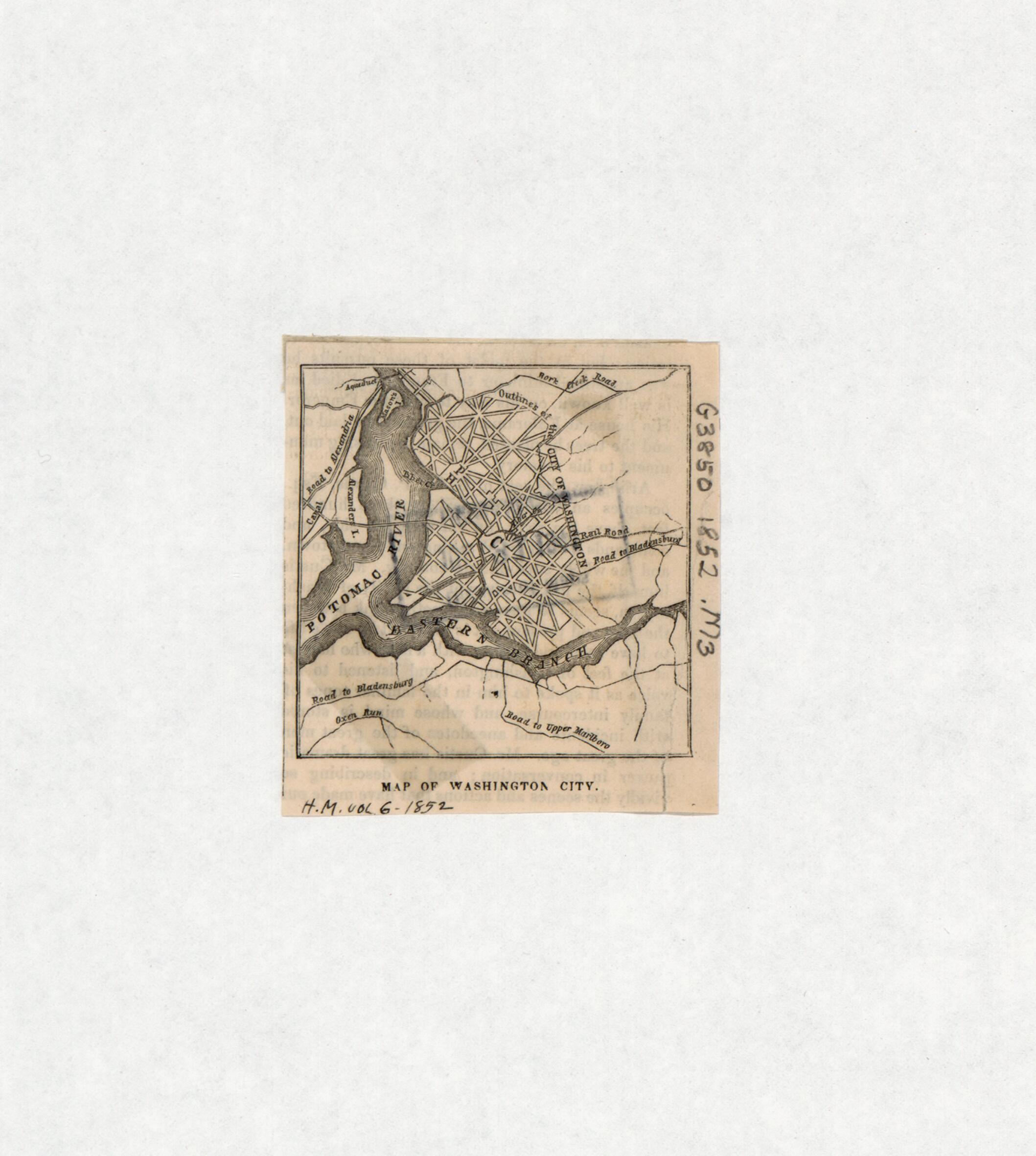 This old map of Map of Washington City from 1852 was created by Harper & Brothers in 1852