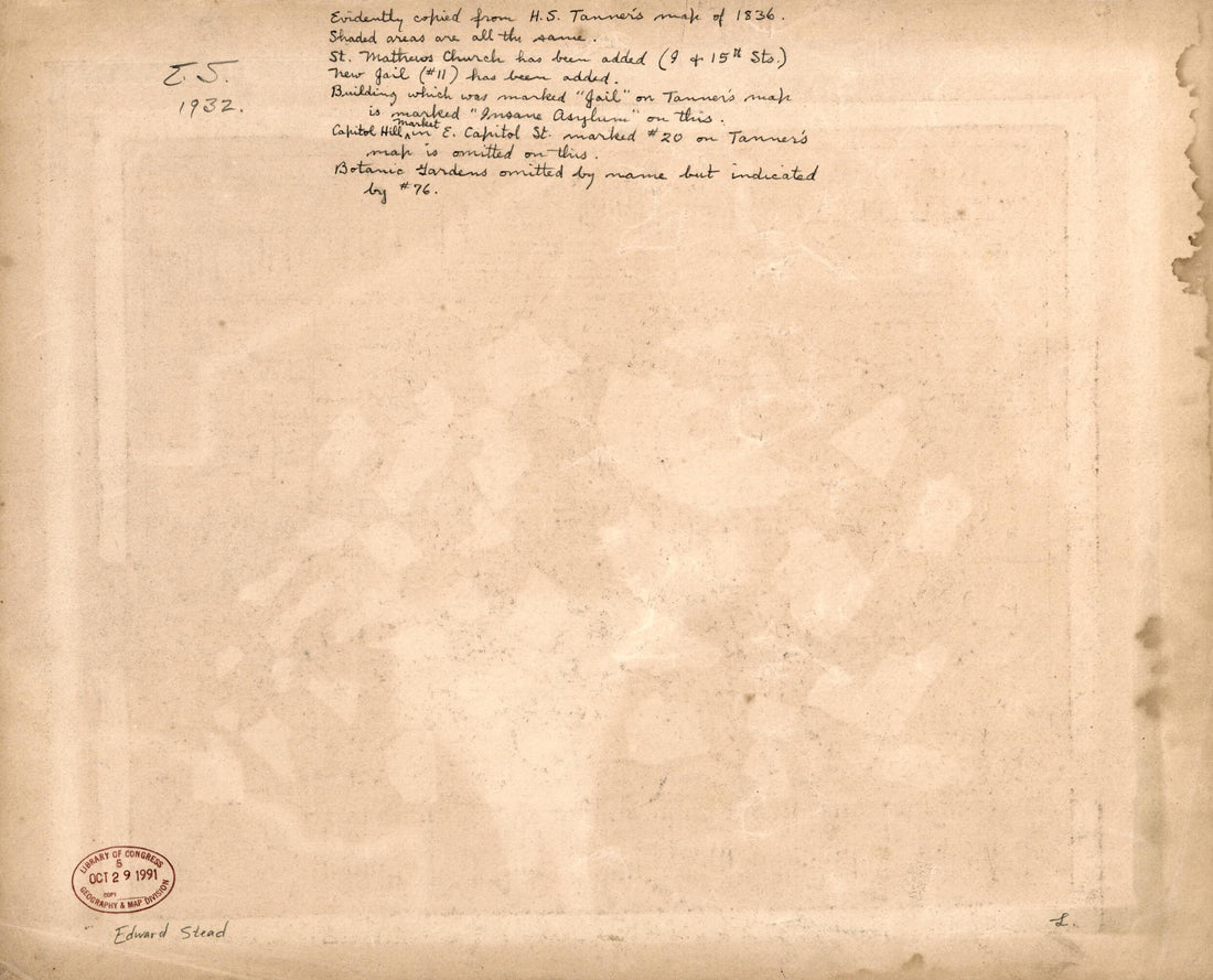 This old map of City of Washington from 1848 was created by H. N. Burroughs, S. Augustus (Samuel Augustus) Mitchell in 1848