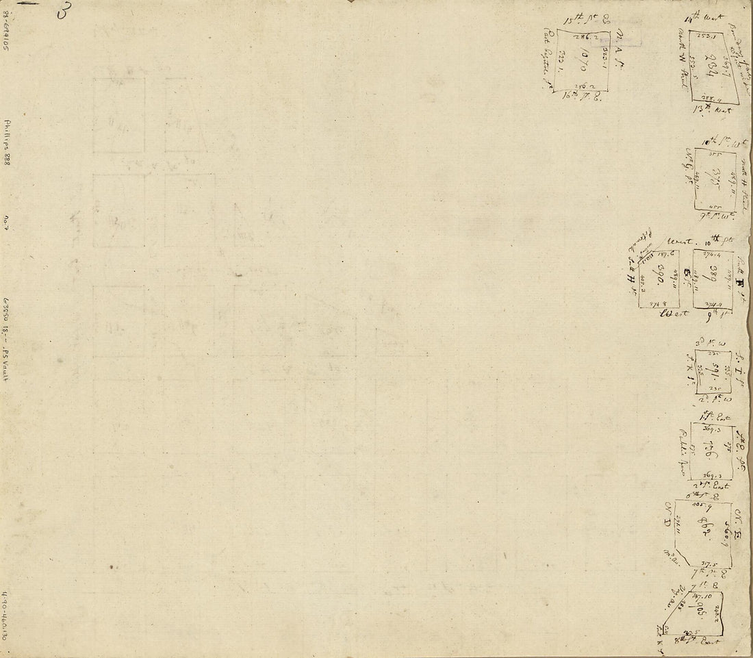 This old map of Plan of the Squares of the Eastern Extreme of the City of W. : Washington D.C. from 1800 was created by in 1800