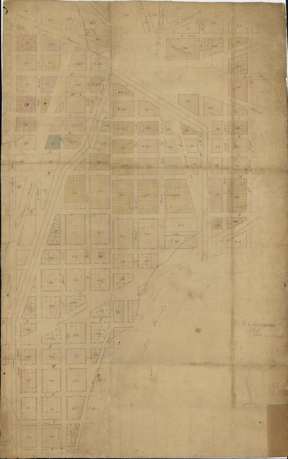 This old map of 16th Plan from E Street South to W and from 3d West to 4th Street East : Washington D.C. from 1798 was created by Association of the Oldest Inhabitants of the District of Columbia, Henry C. Gauss in 1798