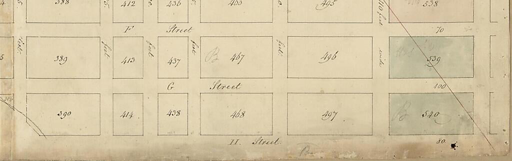 This old map of Partial Cadastral Map of the Area Immediately South of the Mall, S.W. Washington D.C. from 1794 was created by  Association of the Oldest Inhabitants of the District of Columbia, Henry C. Gauss, Rt. (Robert) King in 1794