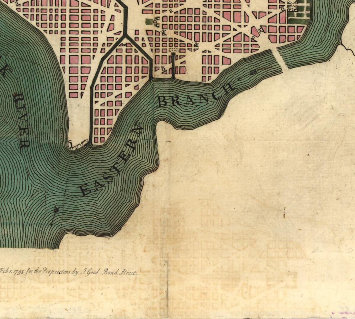 This old map of Plan of the City of Washington from 1793 was created by J. Good in 1793