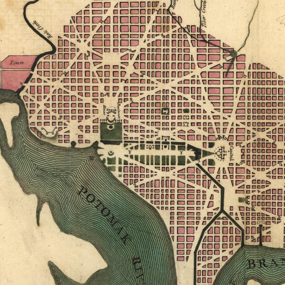 This old map of Plan of the City of Washington from 1793 was created by J. Good in 1793