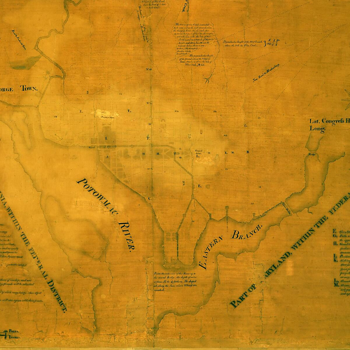 This old map of Plan of the City Intended for the Permanent Seat of the Government of The United States : Projected Agreeable to the Direction of the President of the United States, In Pursuance of an Act of Congress, Passed On the Sixteenth Day of July,