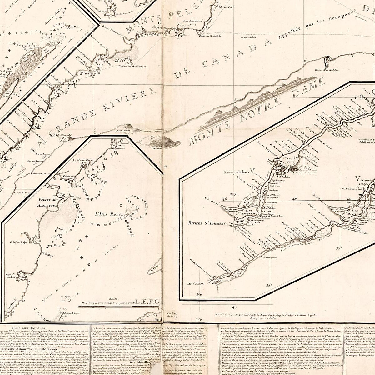 This old map of De La Grande Rivière De Canada : Appellée Par Les Europeens De St. Laurens from 1715 was created by  Deshayes, Nicolas De Fer in 1715