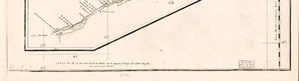This old map of De La Grande Rivière De Canada : Appellée Par Les Europeens De St. Laurens from 1715 was created by J. F. (Jacques François) Bénard,  Deshayes, Nicolas De Fer in 1715