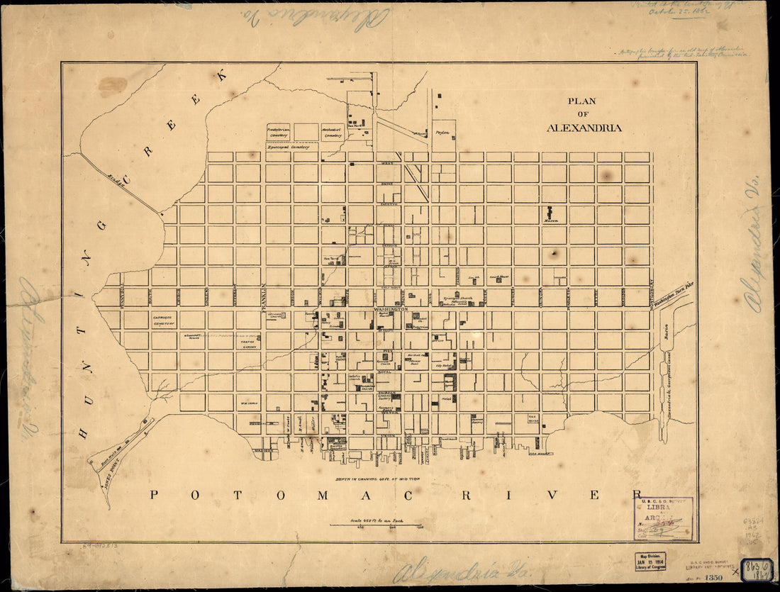This old map of Plan of Alexandria from 1862 was created by United States Coast Survey in 1862