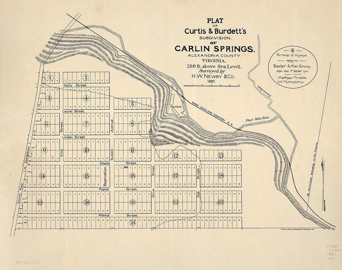 This old map of Plat of Curtis & Burdett&