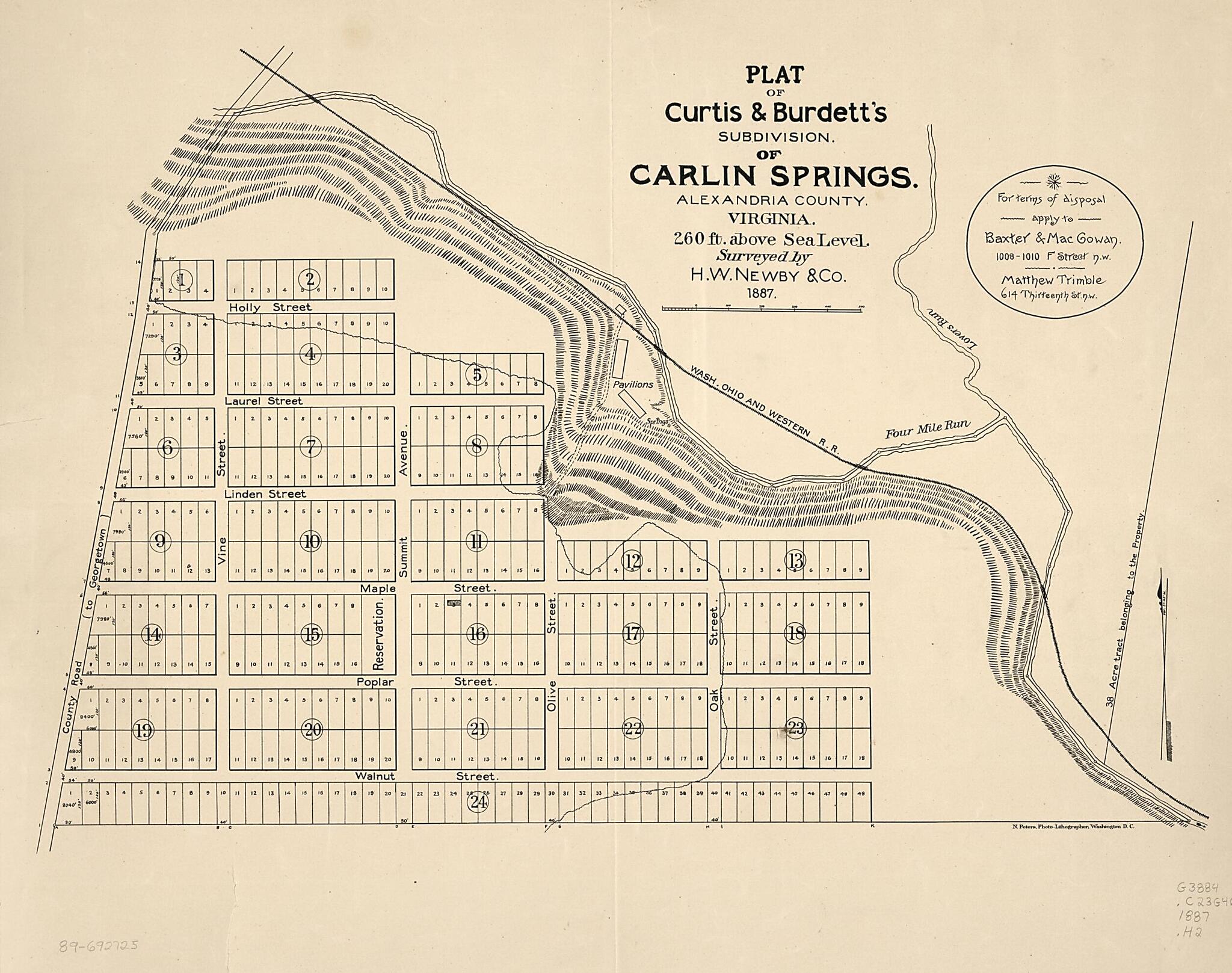 This old map of Plat of Curtis & Burdett&