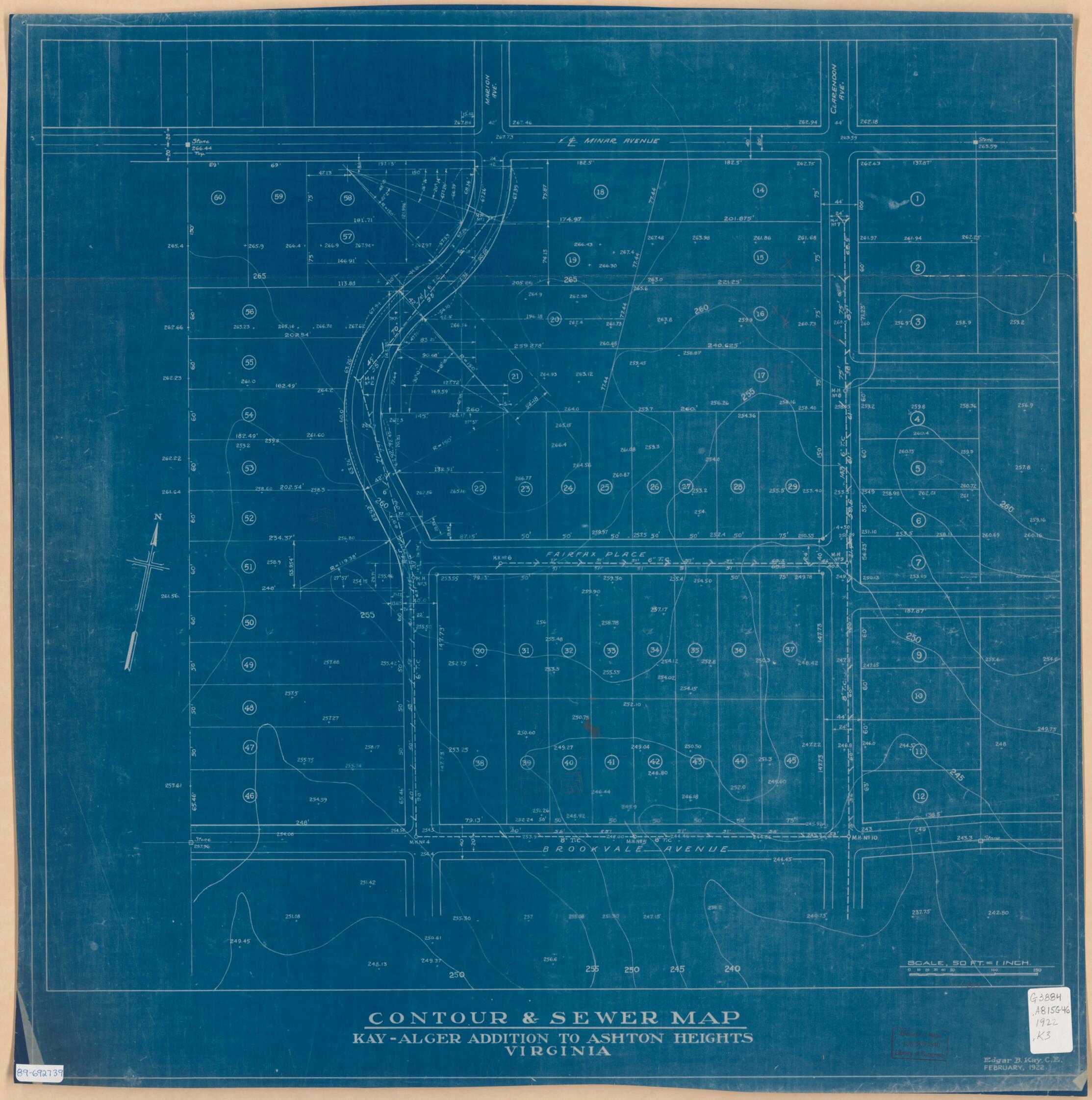This old map of Alger Addition to Ashton Heights, Virginia from 1922 was created by Edgar B. Kay in 1922