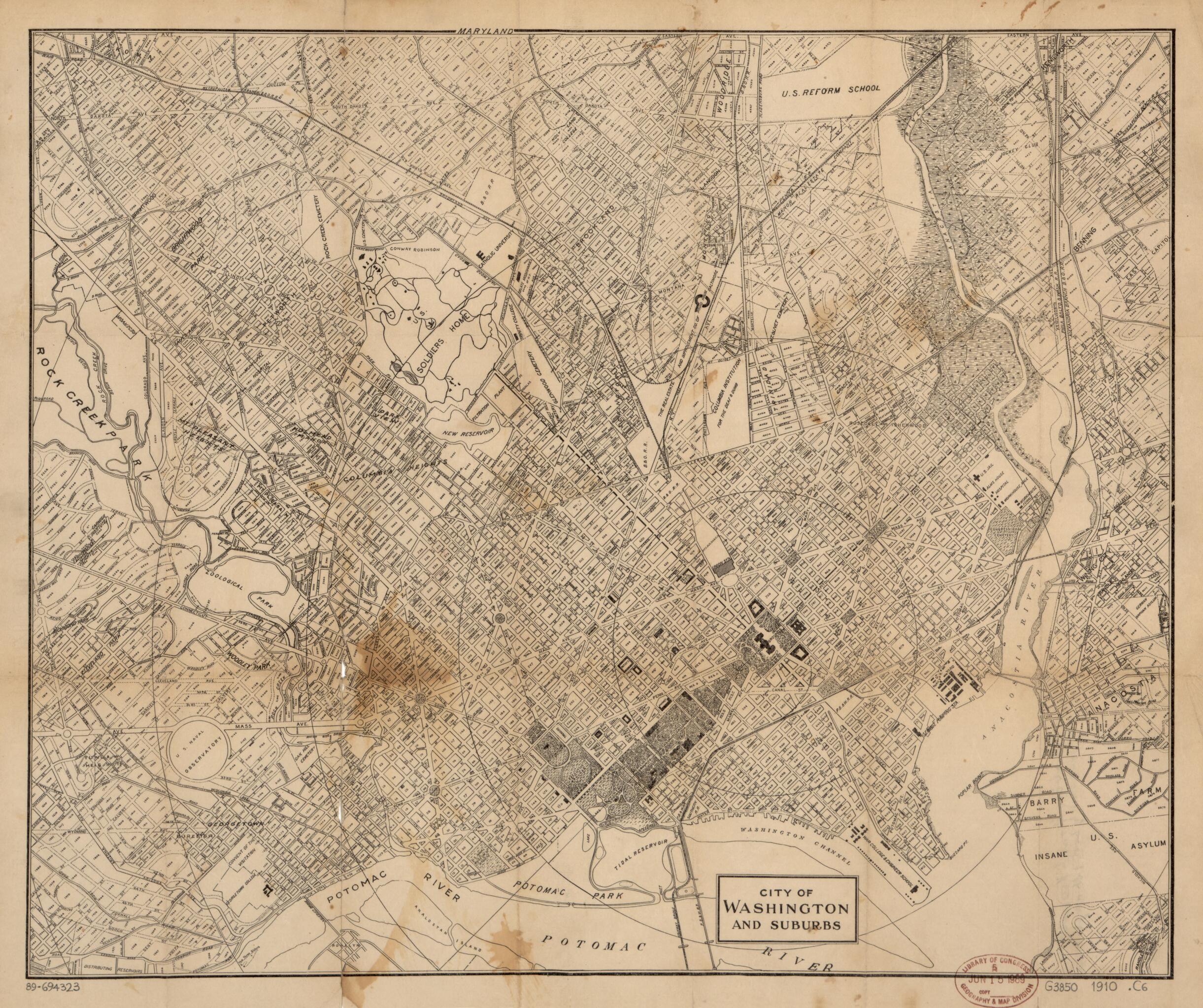 This old map of City of Washington and Suburbs from 1910 was created by in 1910