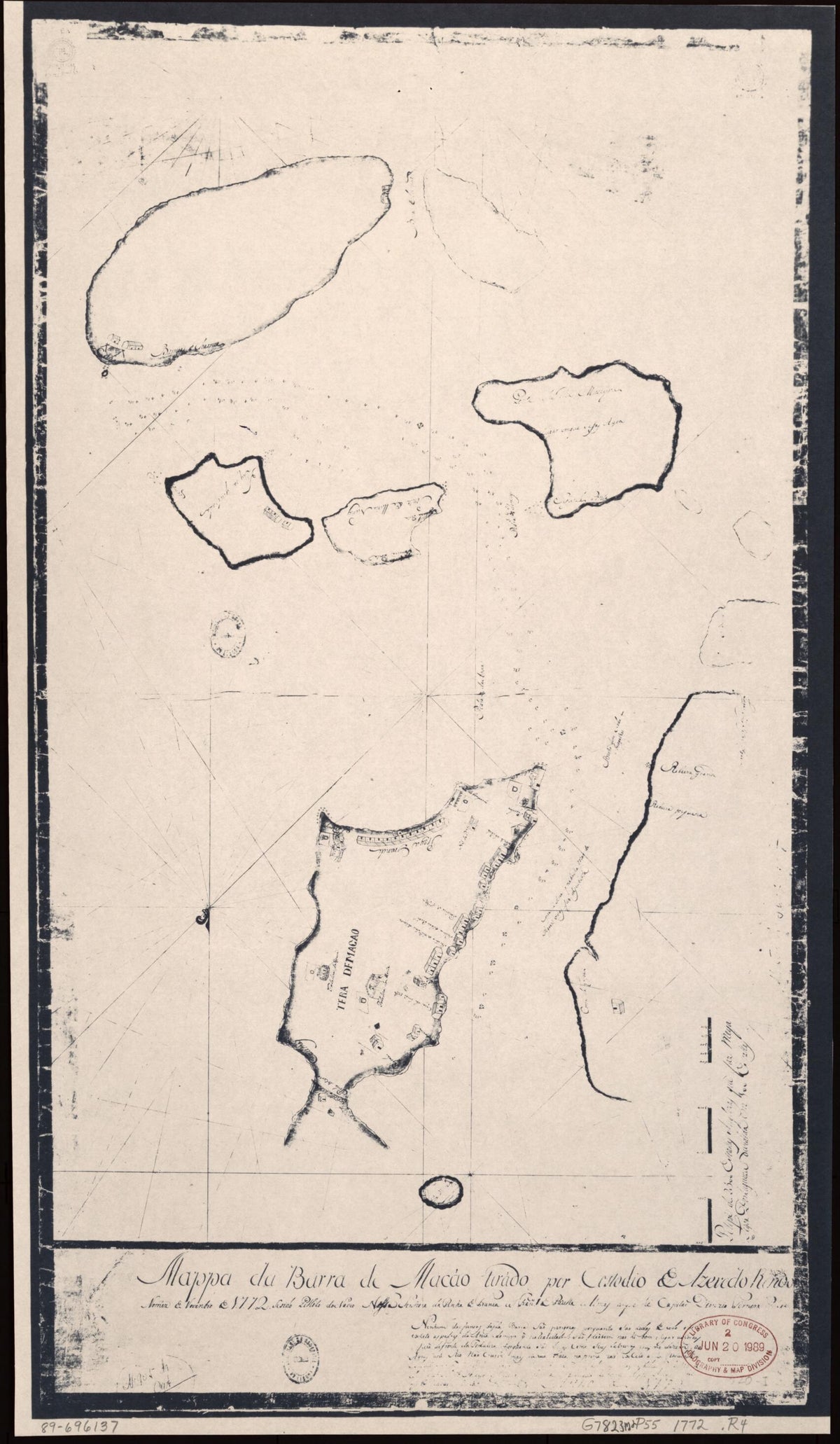 Mappa Da Barra De Macao in 1772 by Relic Map Company