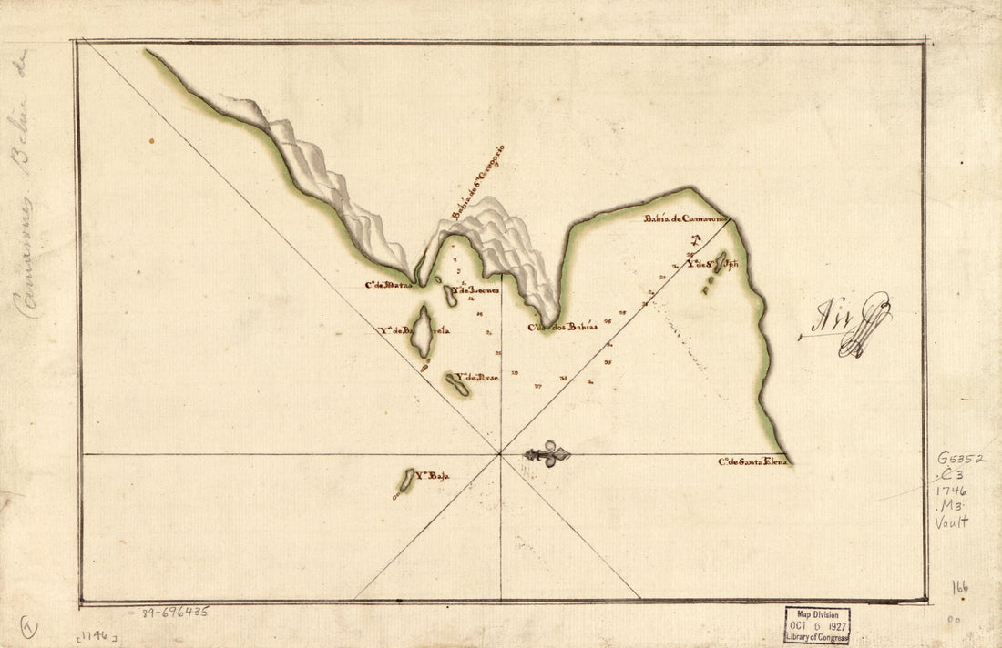 This old map of Map Showing Camarones Bay and Adjoining Capes, Argentina from 1746 was created by in 1746