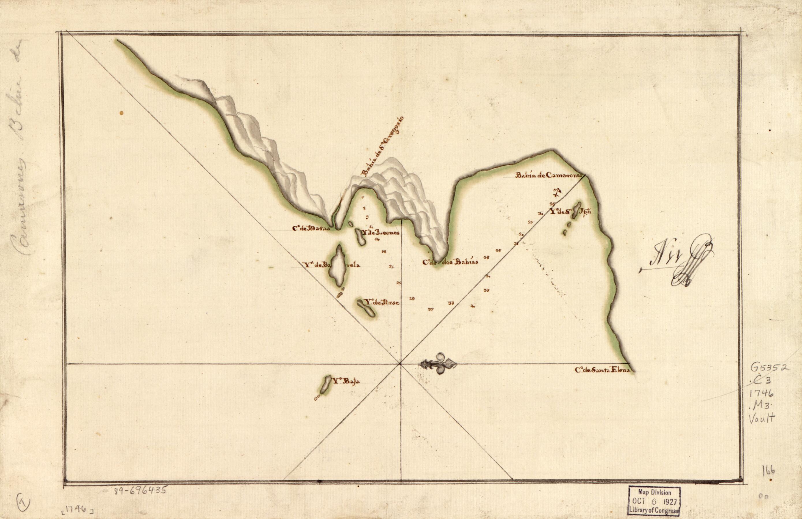 This old map of Map Showing Camarones Bay and Adjoining Capes, Argentina from 1746 was created by in 1746