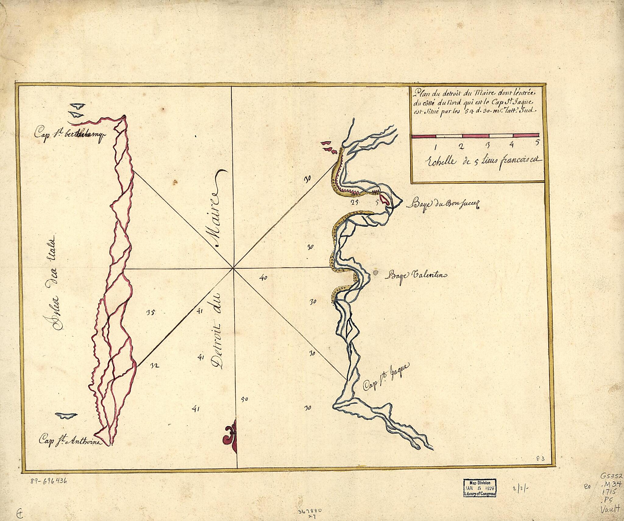 This old map of Plan Du Detroit Du Maire Dont L&