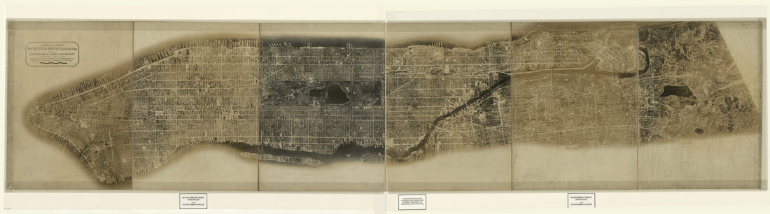 This old map of Aerial Survey, Manhattan Island, New York City from 1921 was created by Fairchild Aerial Camera Corporation in 1921