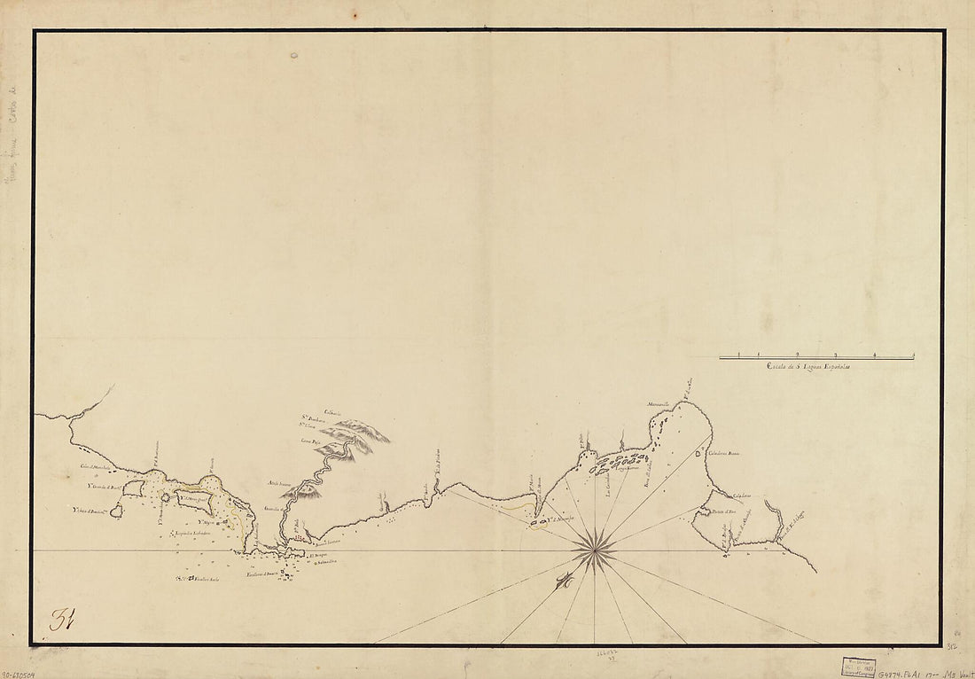 This old map of Map Showing Coast of Portobelo Region from 1700 was created by in 1700