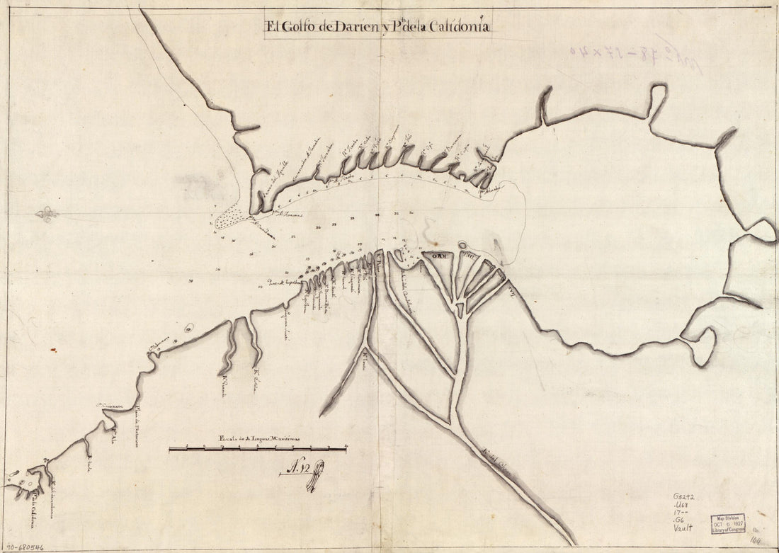 This old map of El Golfo De Darien Y Pto. De La Calidonia from 1700 was created by in 1700