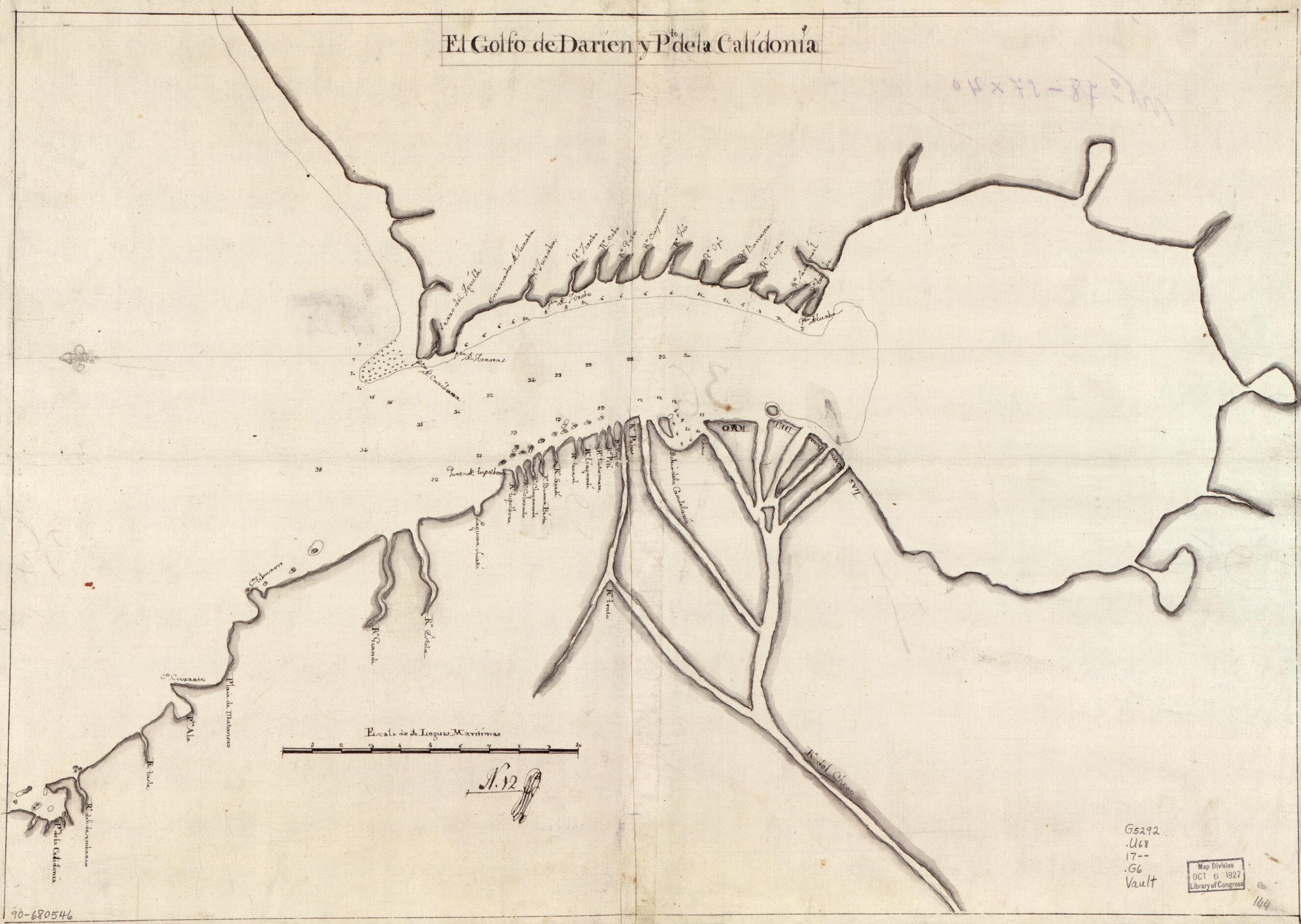 This old map of El Golfo De Darien Y Pto. De La Calidonia from 1700 was created by in 1700