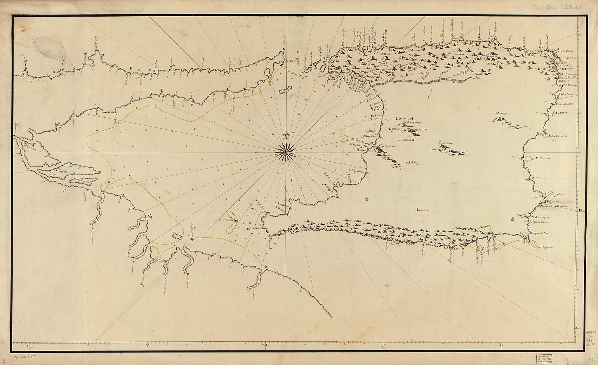 This old map of Map Showing Trinidad Island and Adjacent Coast of Venezuela from 1700 was created by in 1700