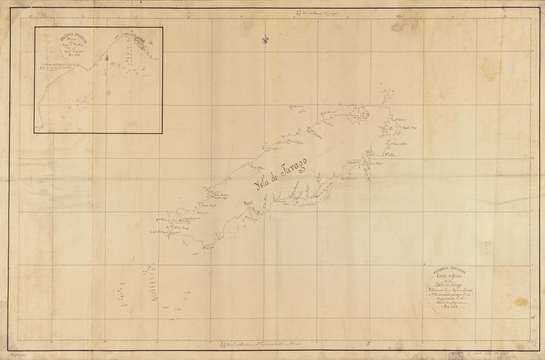 This old map of Carta Esférica De La Ysla De Tabago from 1793 was created by in 1793