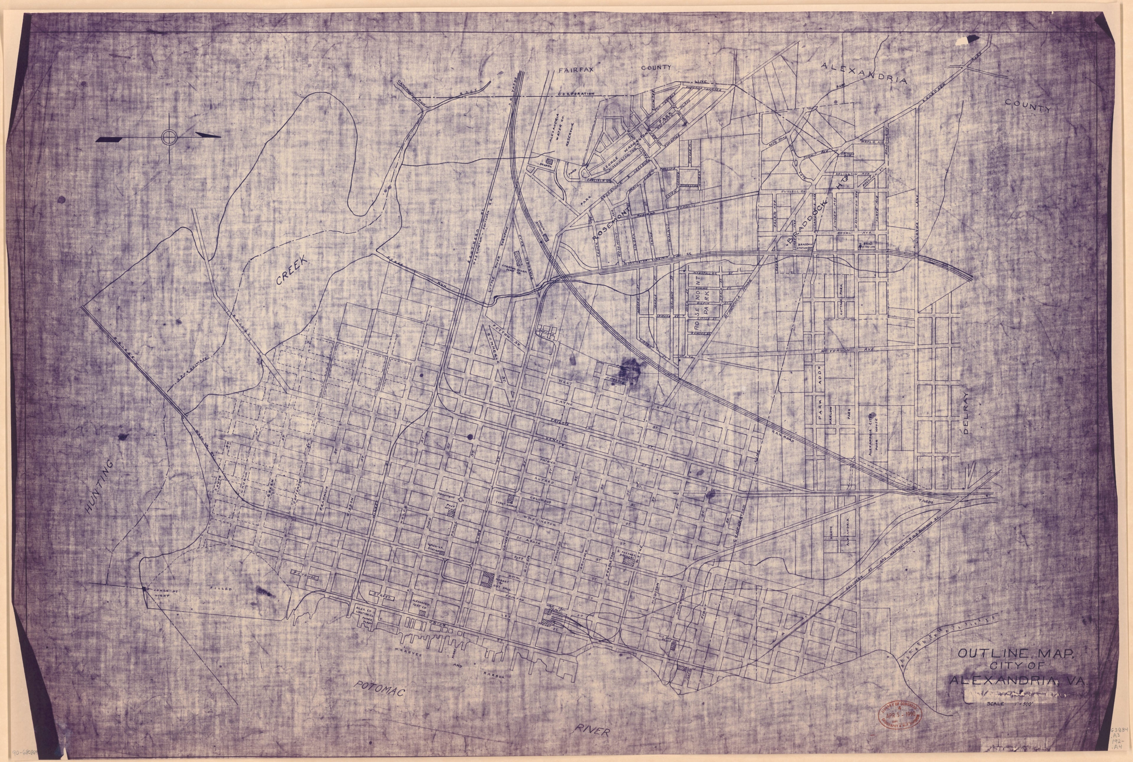 This old map of Outline Map, City of Alexandria, Va from 1920 was created by Alexandria (Va.) in 1920