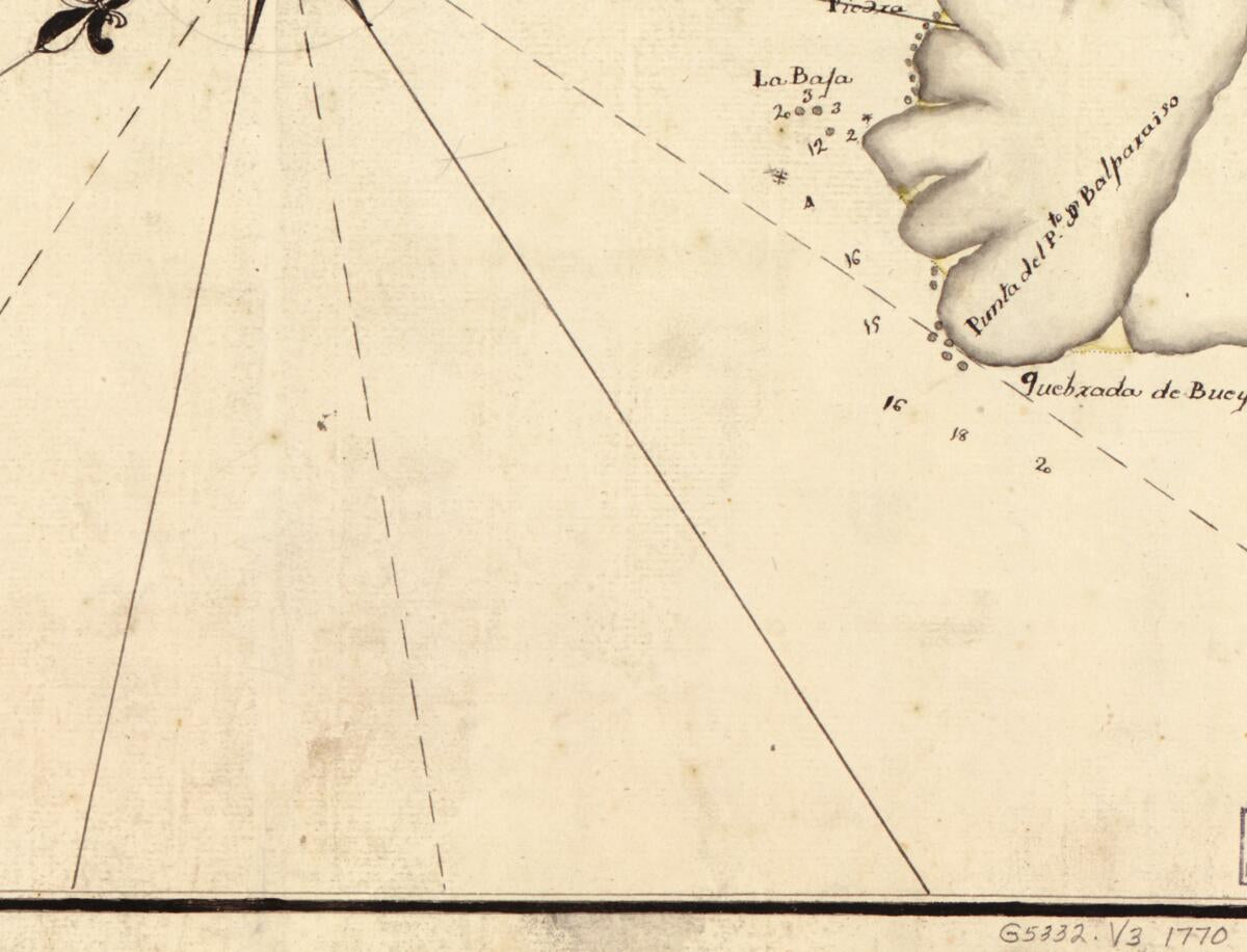 This old map of Plano De Valparayzo from 1770 was created by Miguel López Y Solórzano in 1770