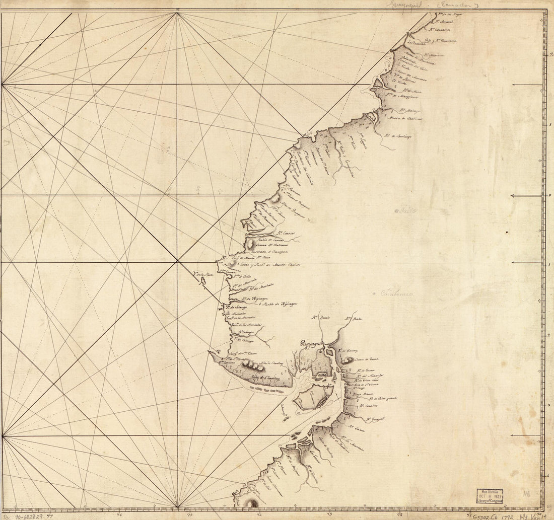 This old map of Map Showing Coast of Ecuador Between Punta De Los Reyes, Colombia and Cabo Blanco, Peru from 1792 was created by in 1792