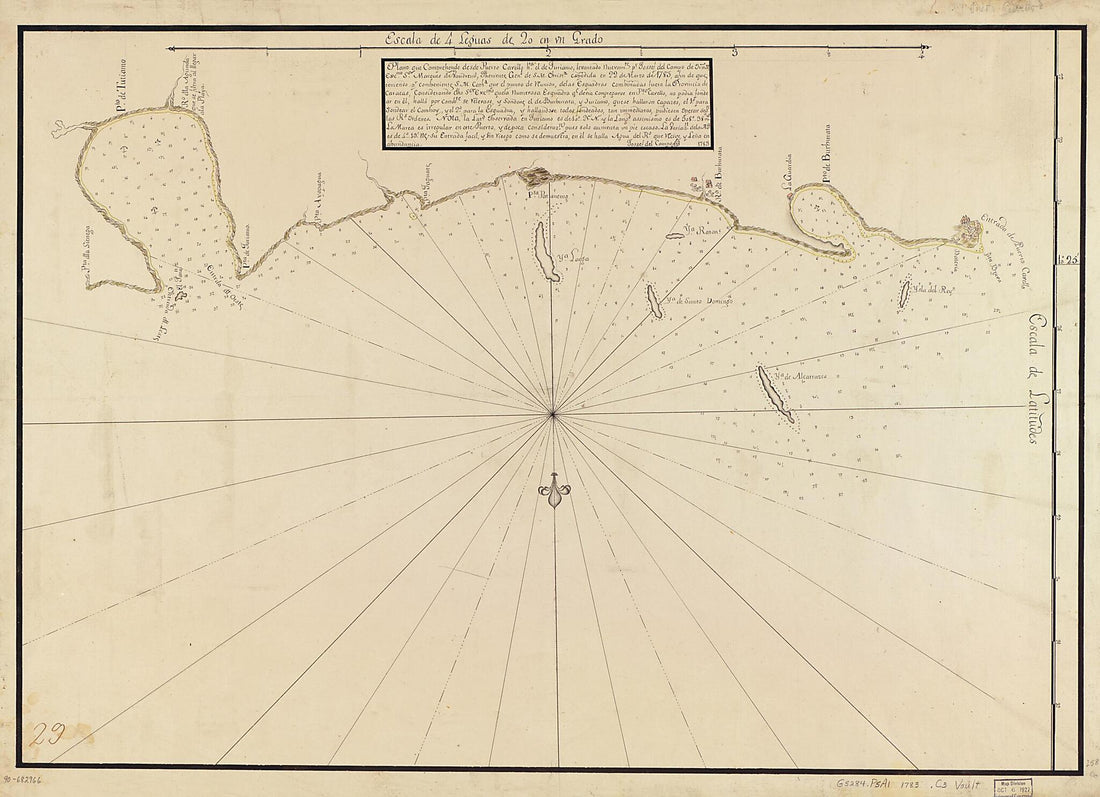 This old map of Plano Que Comprehende Desde Puerto Cavello Hta. El De Turiamo from 1783 was created by Josef Del Campo in 1783