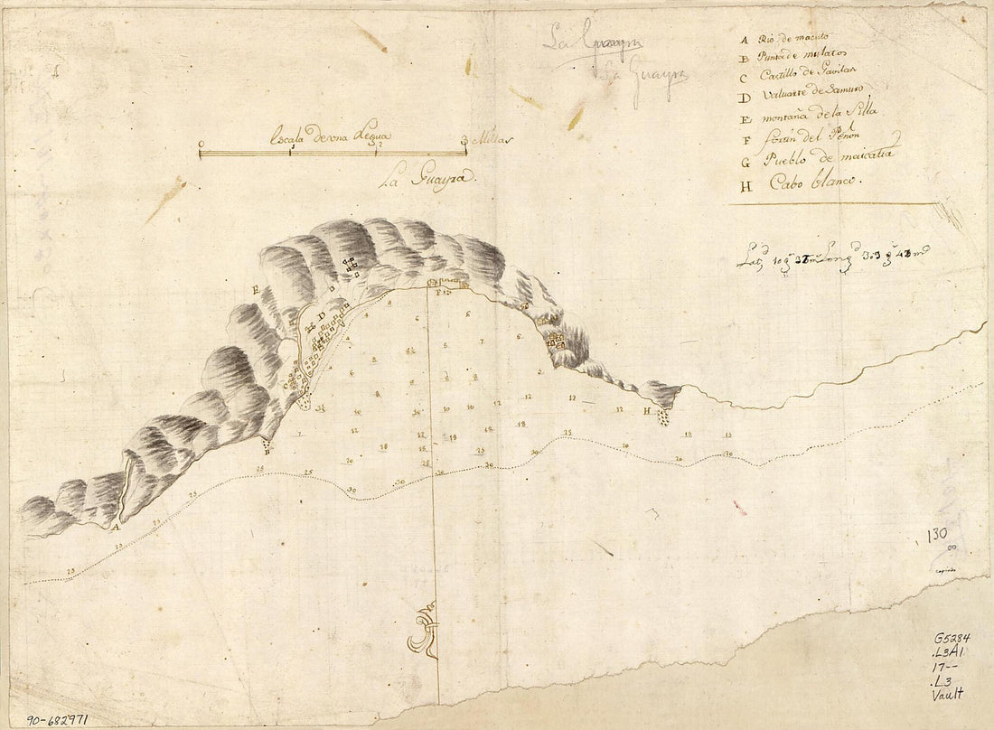 This old map of La Guayra from 1700 was created by in 1700