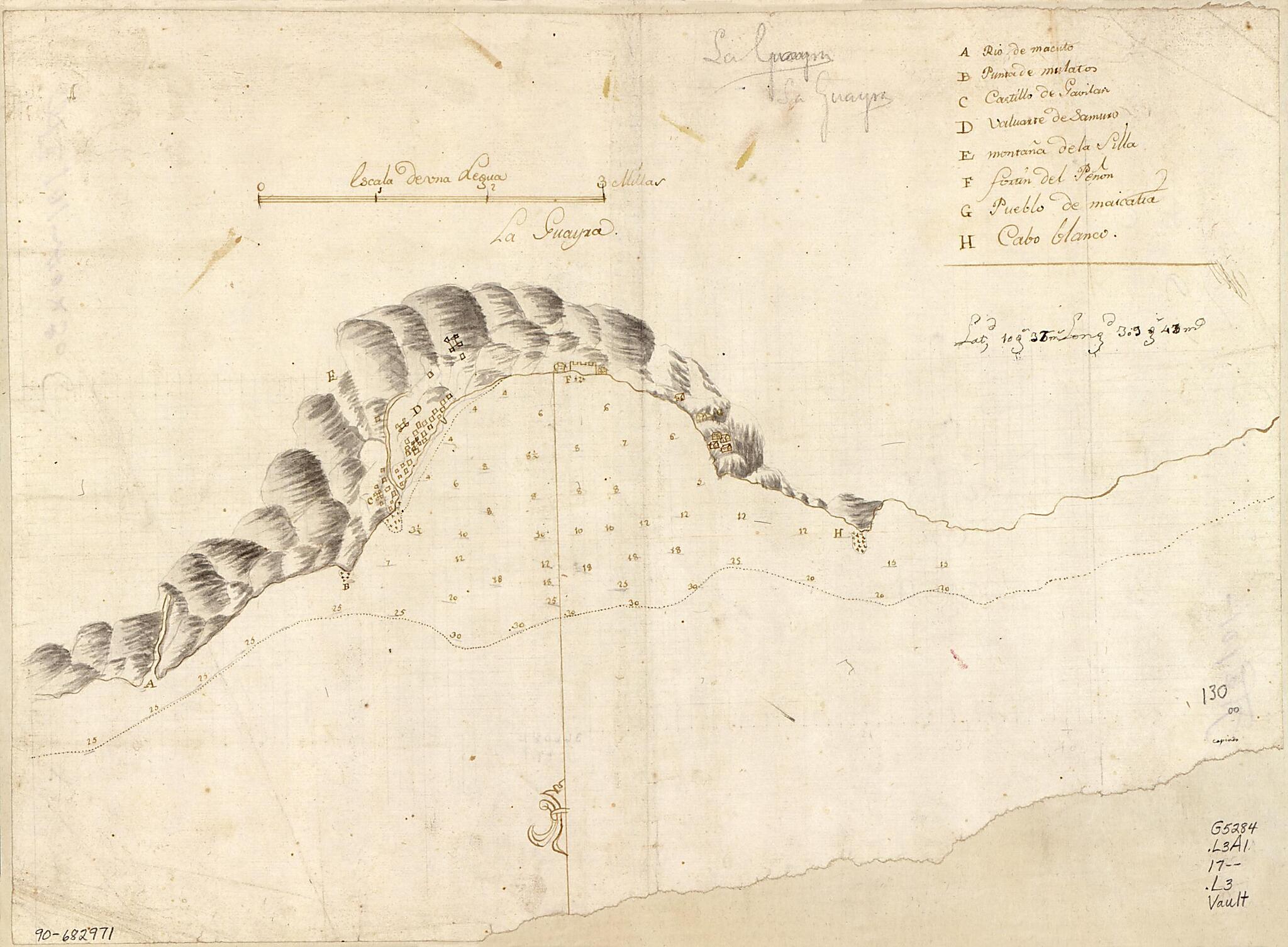 This old map of La Guayra from 1700 was created by in 1700