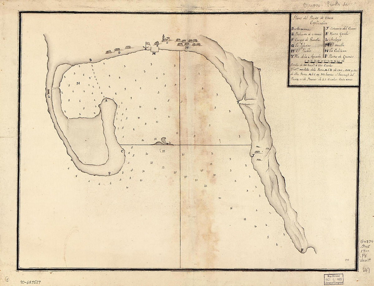 Plano Del Puerto De Omoa 1700 by Relic Map Company