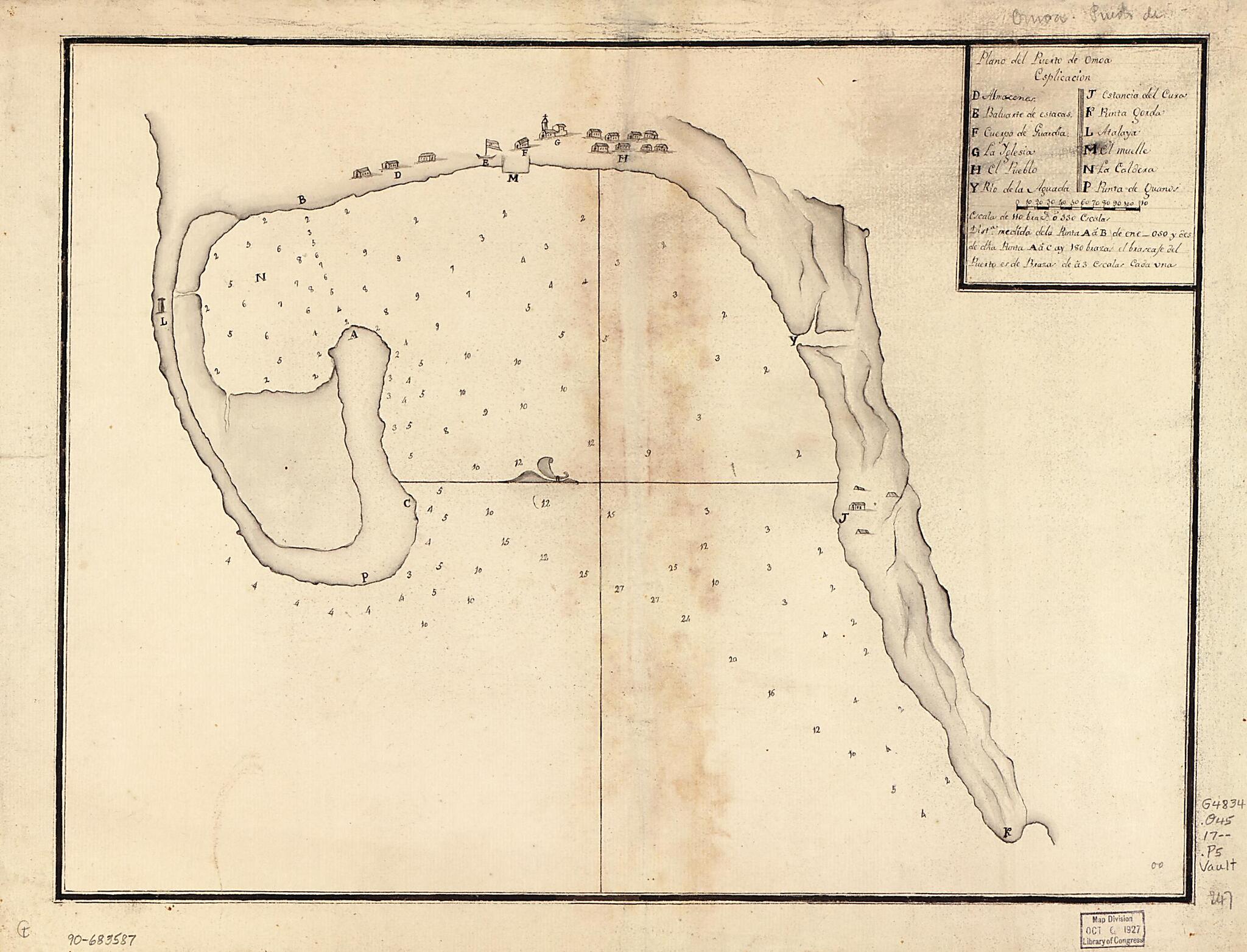 This old map of Plano Del Puerto De Omoa from 1700 was created by in 1700