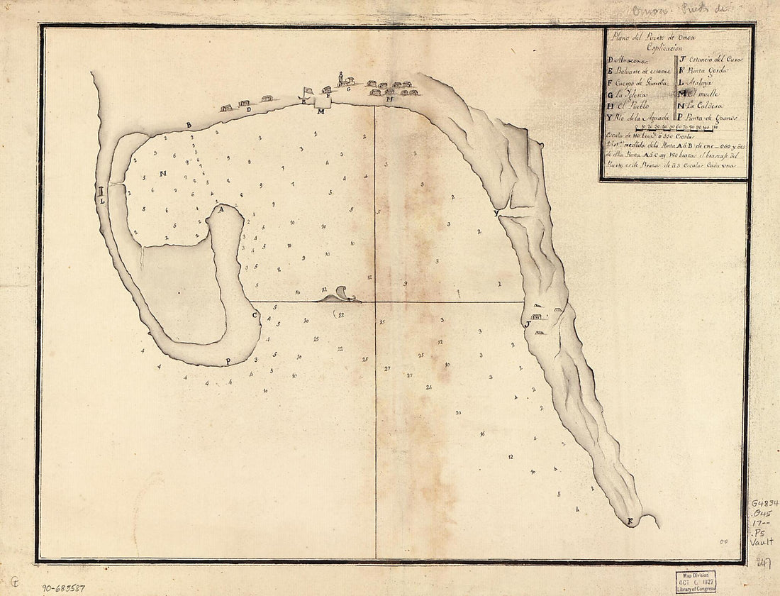 This old map of Plano Del Puerto De Omoa from 1700 was created by in 1700