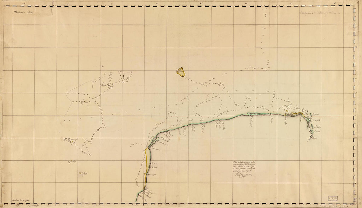 Plano De La Costa Y Sonda De Campeche 1807 by Relic Map Company