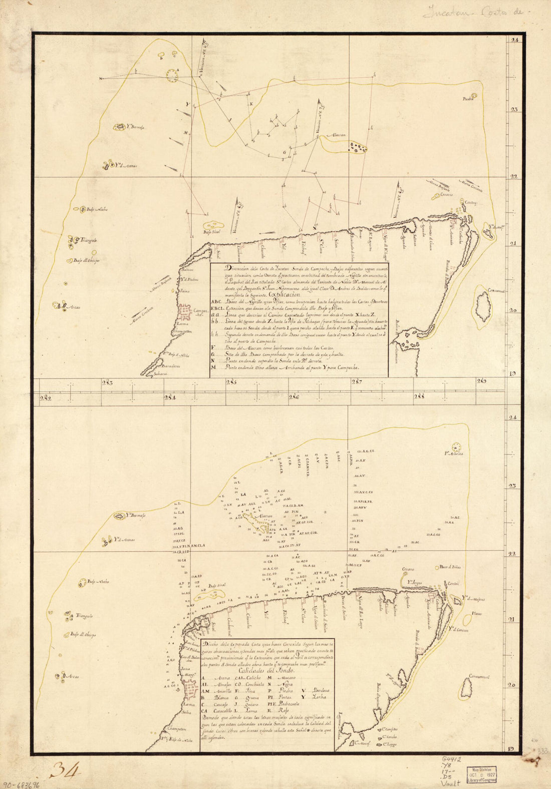 This old map of Map Showing Coast of Northern Yucatán Peninsula from 1700 was created by in 1700