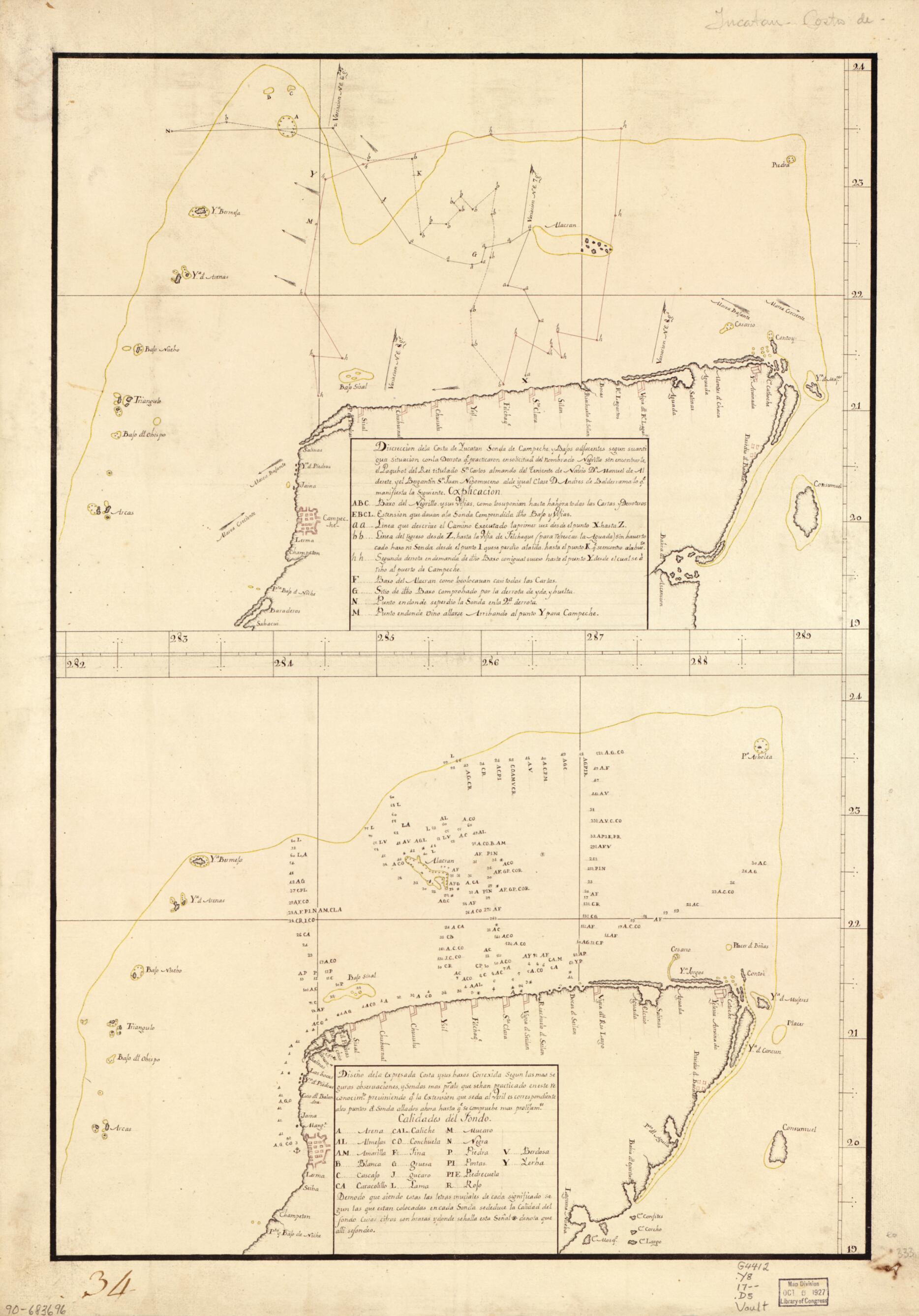 This old map of Map Showing Coast of Northern Yucatán Peninsula from 1700 was created by in 1700