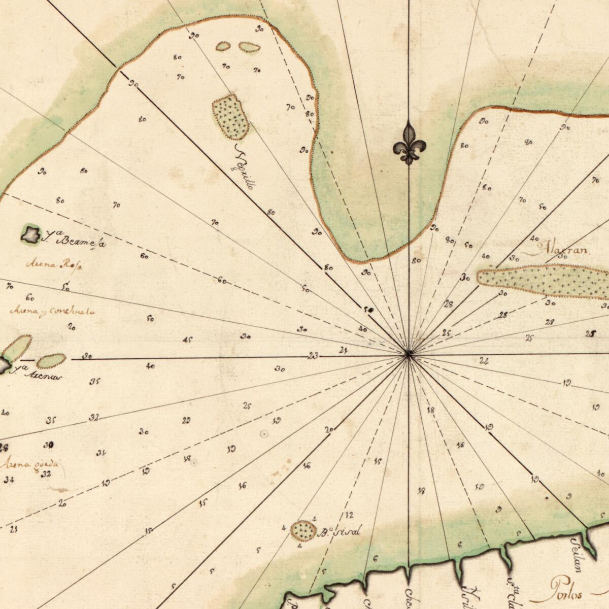 This old map of Portos Practicos De Canpeche sic from 1761 was created by  in 1761