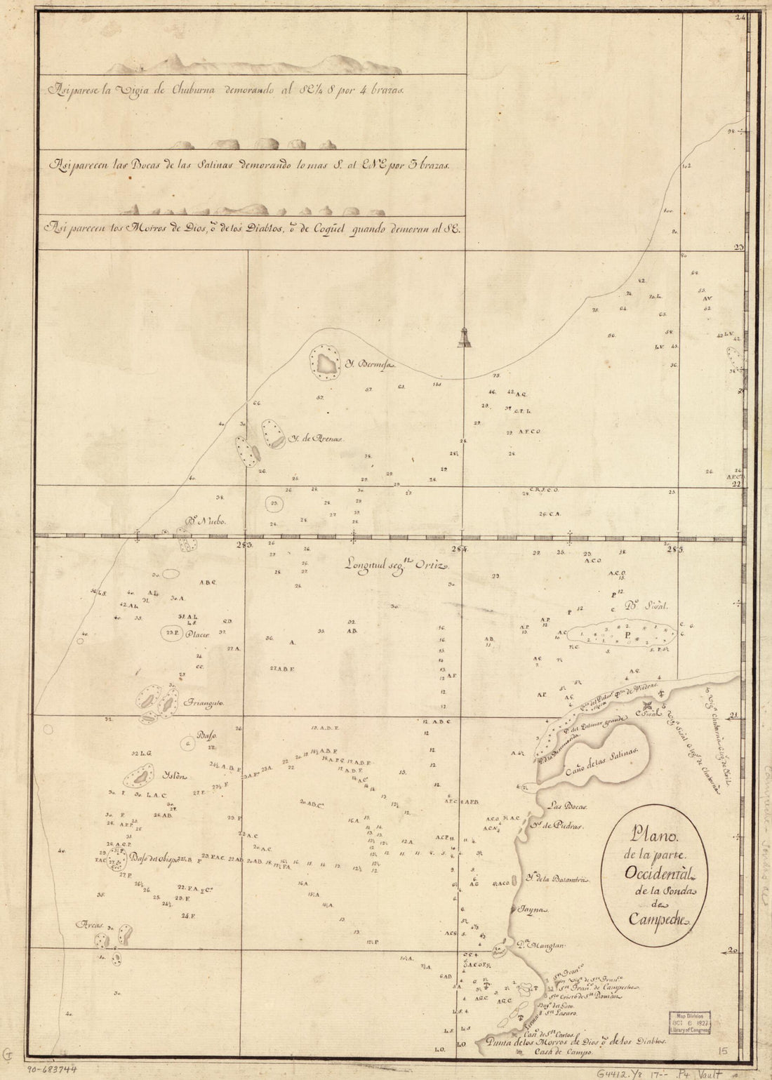 This old map of Plano De La Parte Occidental De La Sonda De Campeche from 1700 was created by in 1700