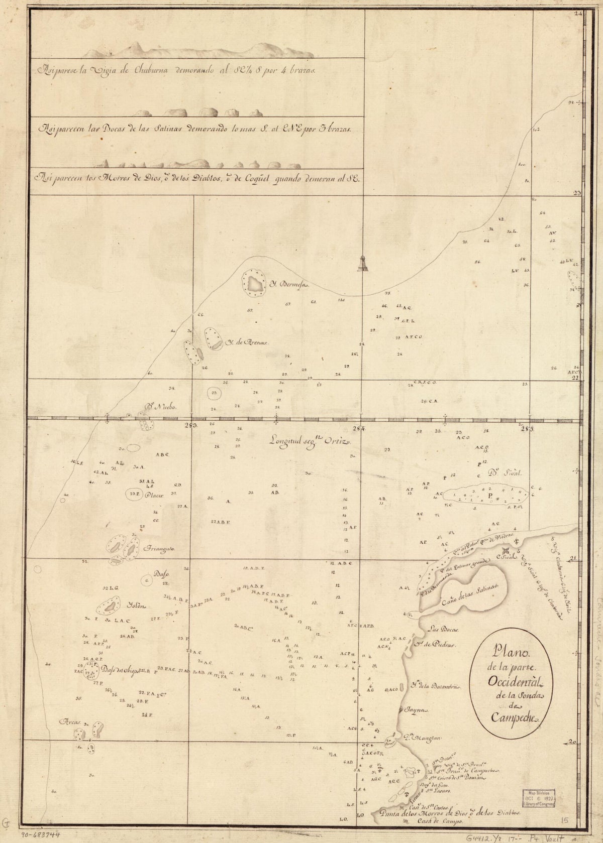 Plano De La Parte Occidental De La Sonda De Campeche 1700 by Relic Map Company