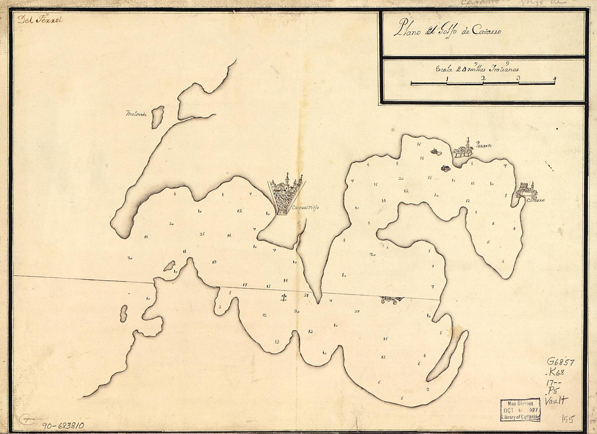 Plano Del Golfo De Catarro 1700 by Relic Map Company