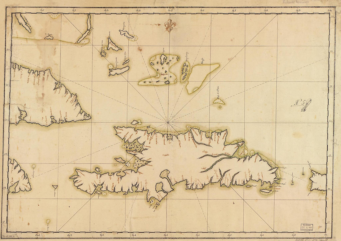 This old map of Map Showing Hispaniola, Eastern Portions of Cuba and Jamaica, Western Portion of Puerto Rico, and Other Adjacent Islands from 1700 was created by in 1700